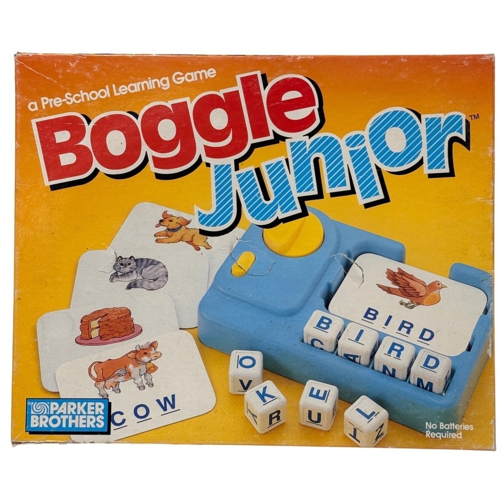Vintage 1988 Boggleā Junior Parker Brothers Pre-School Spelling Learning Game *